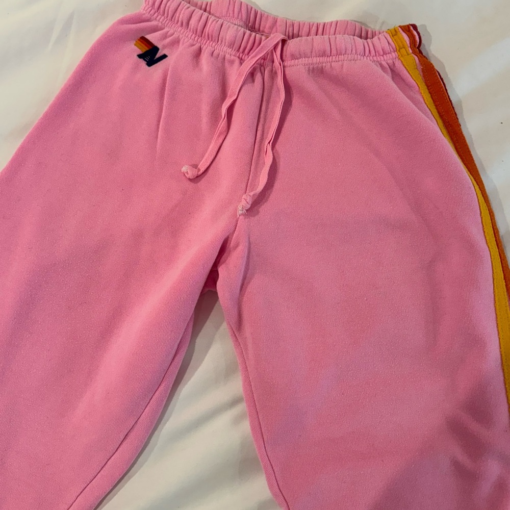 Aviator nation small striped pink sweatpants